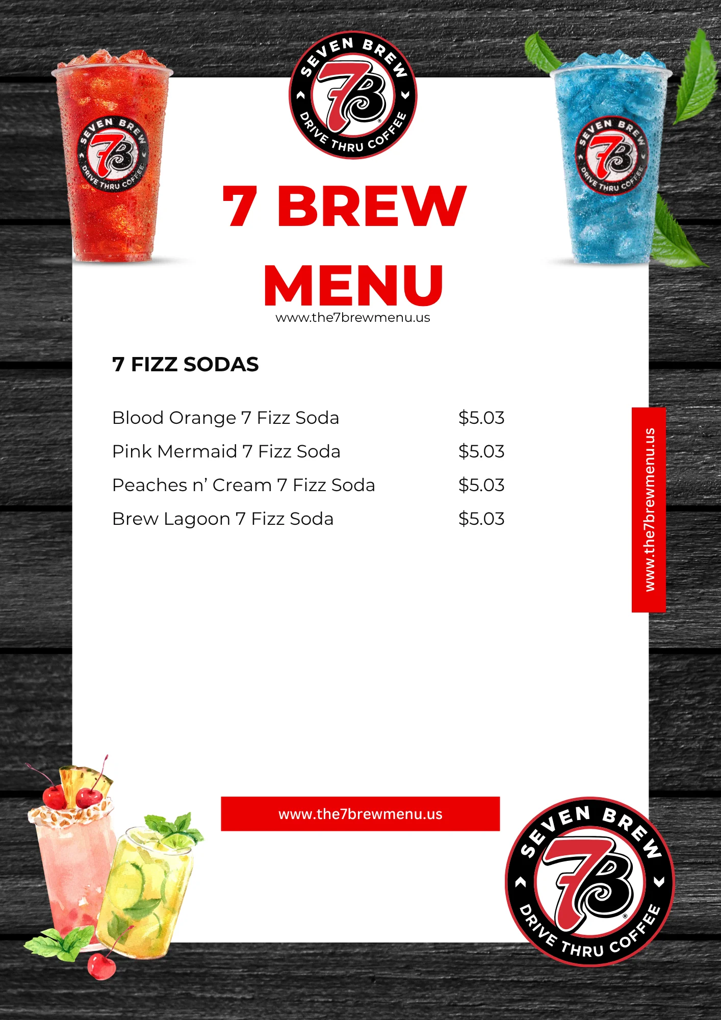 7 Brew menu Fizz Sodas