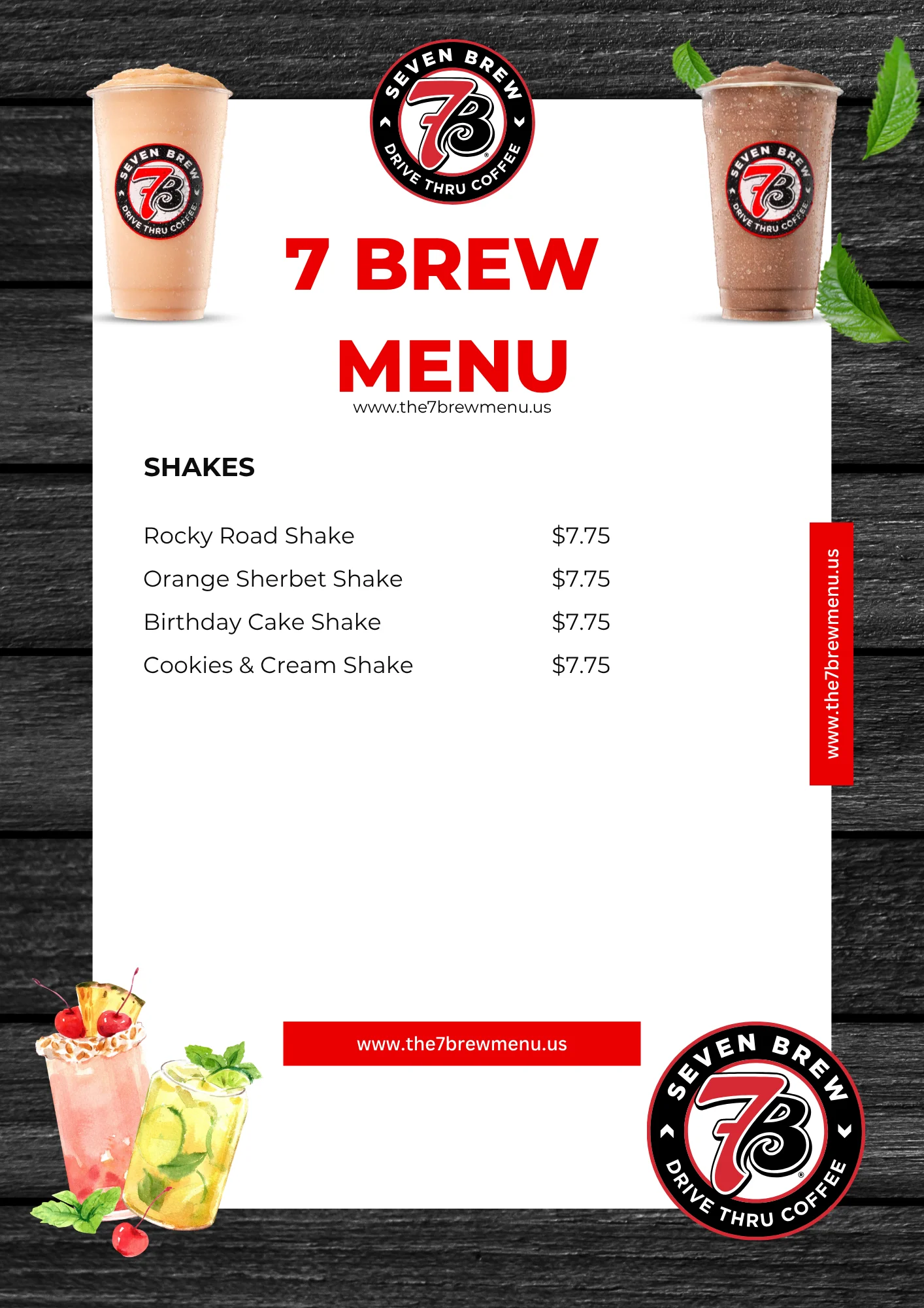 7 Brew menu Shakes
