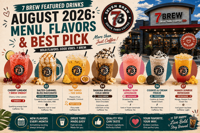 7 Brew Featured Drinks August 2026Menu, Flavors & Best Pick