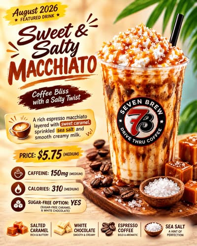 7 Brew Featured Drinks August 2026 1 Sweet & Salty Macchiato